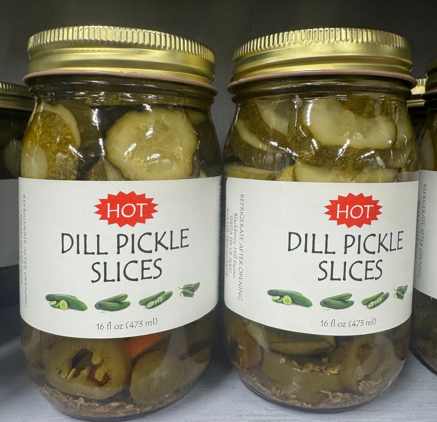 Hot Dill Pickle Slices - Blackberry Hill Farms
