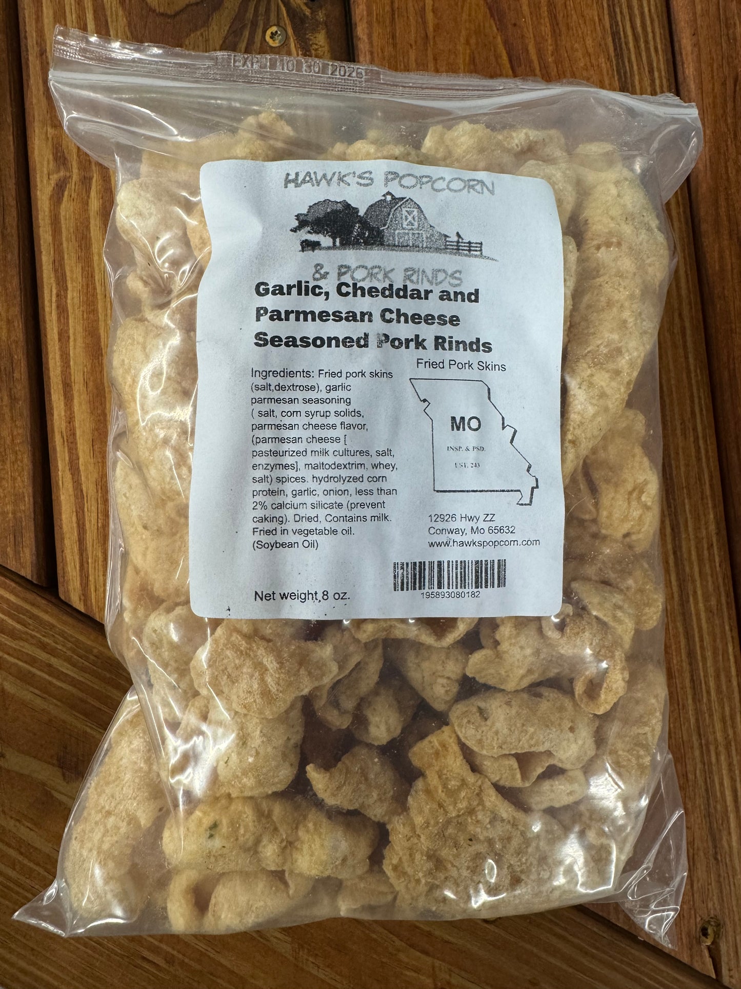 Hawk's Popcorn & Pork Rinds - Garlic, Cheddar & Parmesan